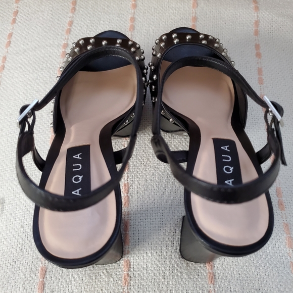 BNIB AQUA Cullen Platform Ankle Strap Studded Sandals - 7.5 - Picture 8 of 12